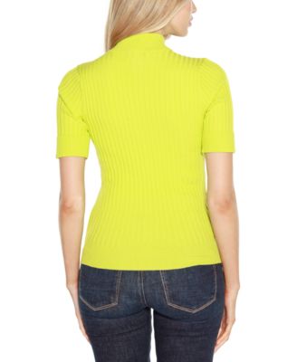 Black Label Ribbed Zip Mock Neck Top