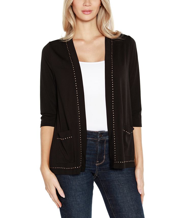 Cardigan Femme Style&Co à Col Châle, Rayé Rouge Et Noir - Taille S, Matière Coton Mélangé - Neuf Avec étiquettes