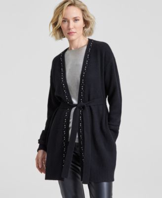 Women s Cashmere Embellished Belted Cardigan Created for Macy s