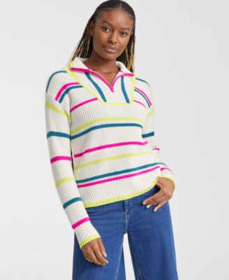 Charter Club Women s Cashmere Striped Half Zip Sweater Created for Macy s Macy s