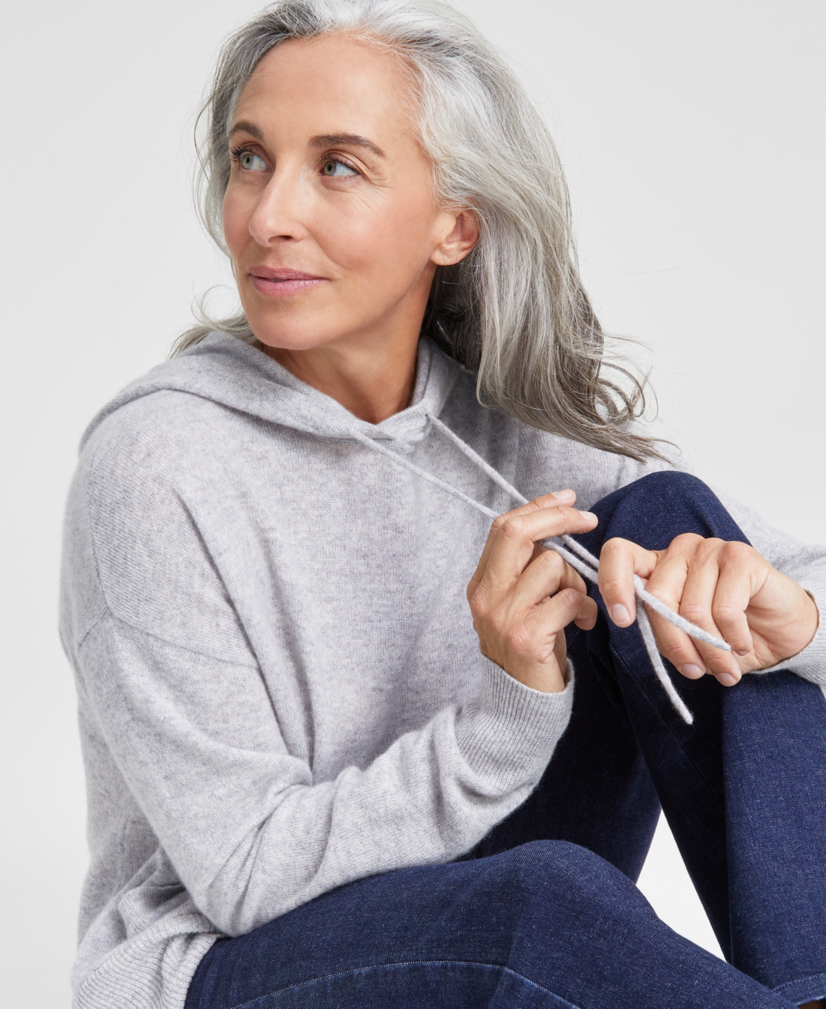 Charter Club Women's Solid 100% Cashmere Hooded Sweater, Created for Macy's