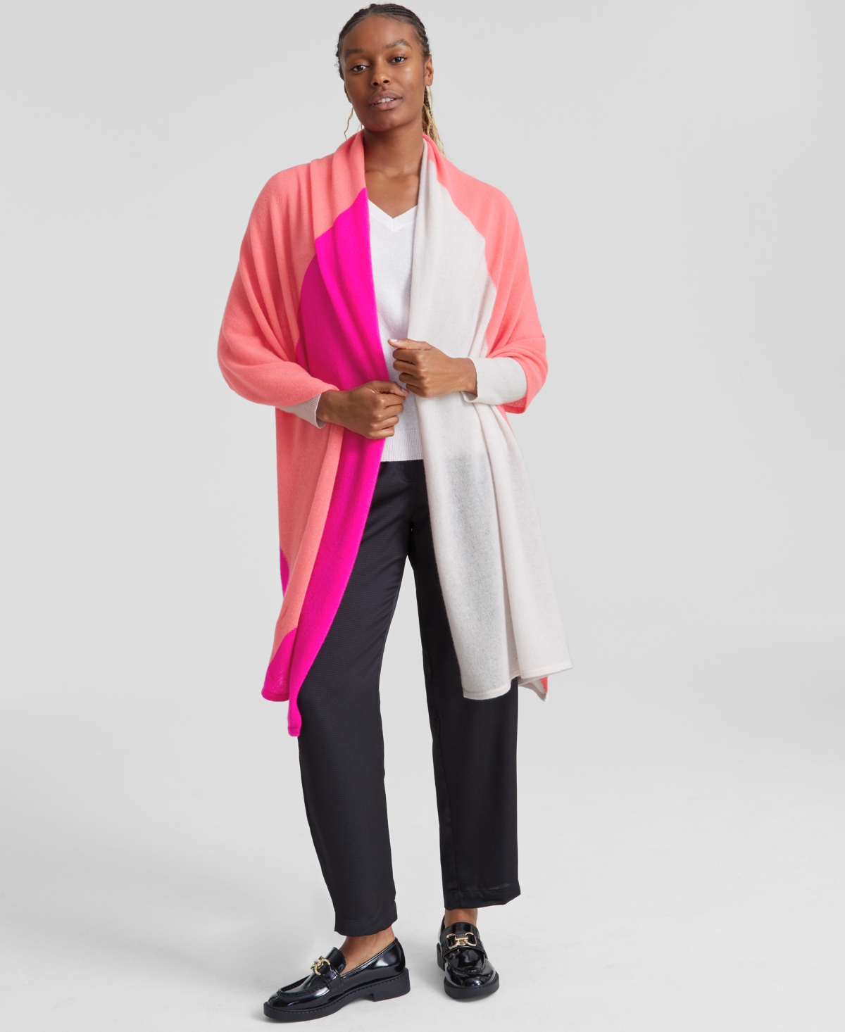 Charter Club Women's 100% Cashmere Oversized Scarf, Created for Macy's