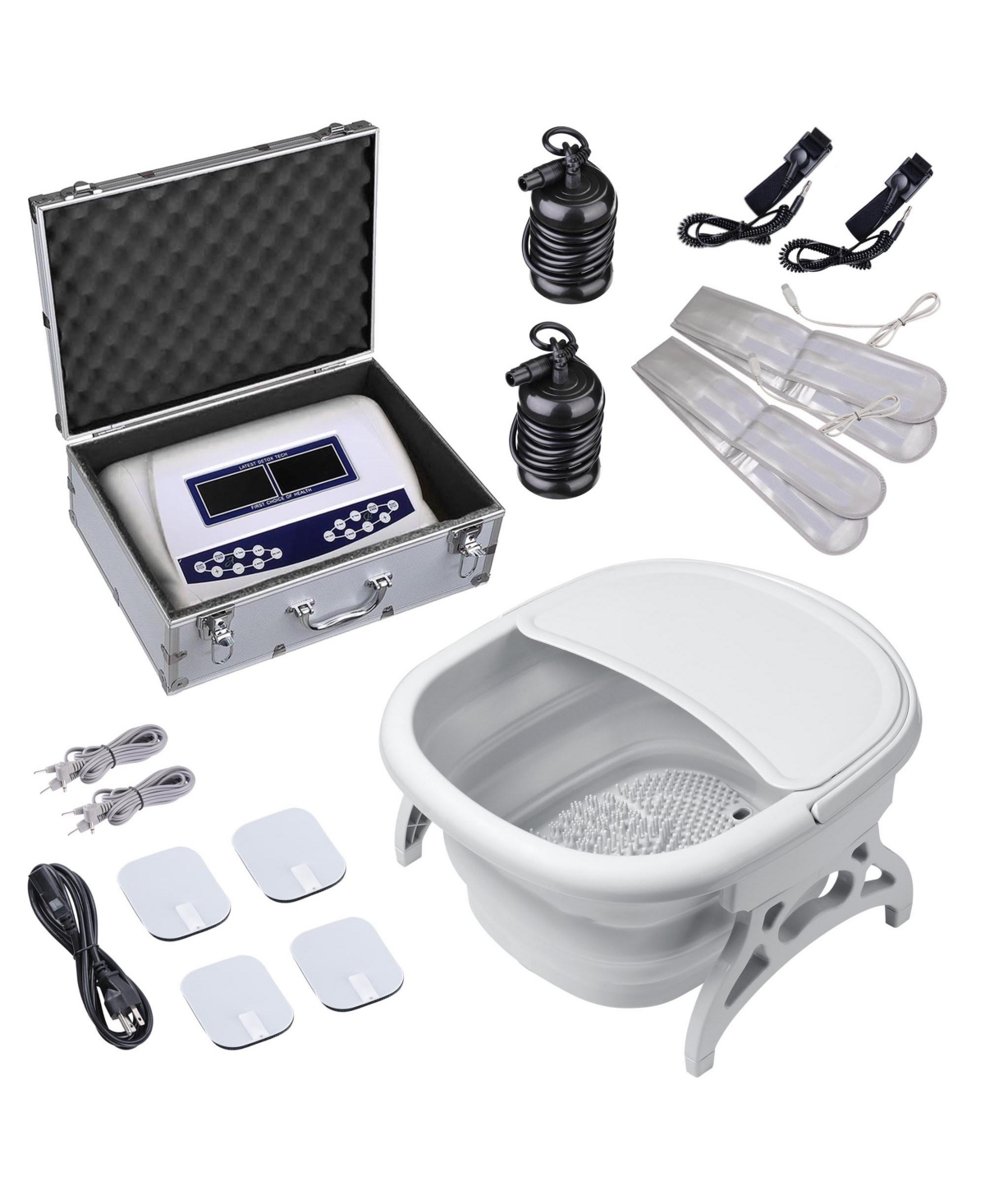Dual User Ionic Detox Foot Spa Machine Tub Kit with Arrays Infrared Belts Home - Open Miscellaneous