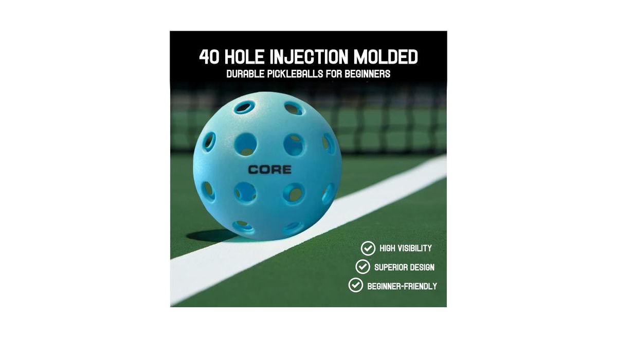 Core Pickleball Vibrant Blue Pickleball for All Outdoor 40 Hole