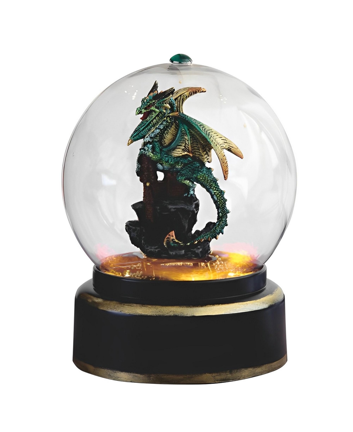 7.5"H Green Dragon in Air Powered Snow Globe Home Decor Perfect Gift for House Warming, Holidays and Birthdays - Multicolor