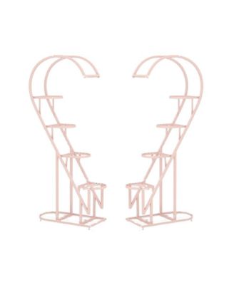 5 Tier Metal Plant Stand with Hanging Hook for Multiple Plants