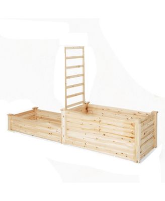 Raised Garden Bed with Trellis-Natural