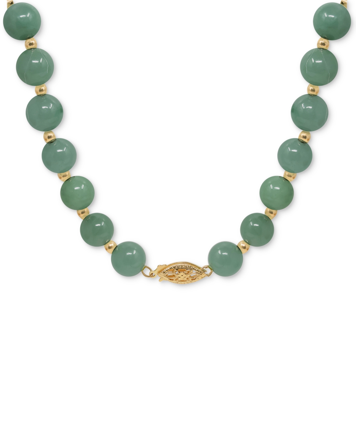 Dyed Green& Polished Bead Graduated 18