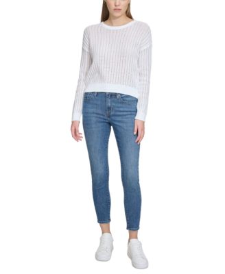 DKNY Jeans - Women's Open-Stitch Long-Sleeve Sweater