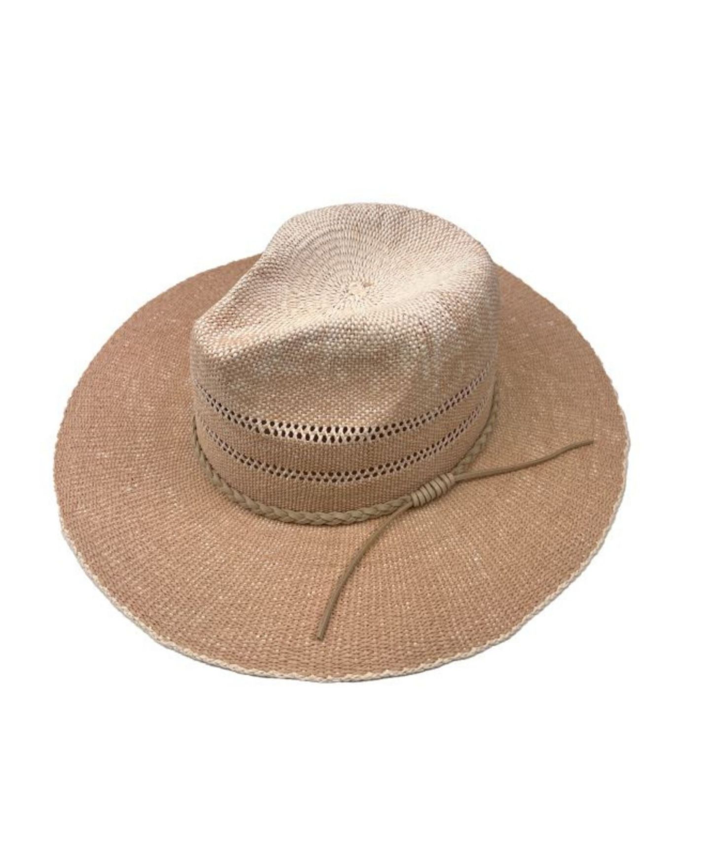 Женский головной убор Marcus Adler Straw Panama Hat with Suede Braided Trim, цвет: Пудровый — фото 1