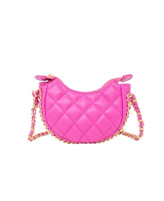 Tiny Treats + Zomi Gems Girls Tiny Quilted Chain Wrapped Hobo Bag, Hot Pink - Macy's