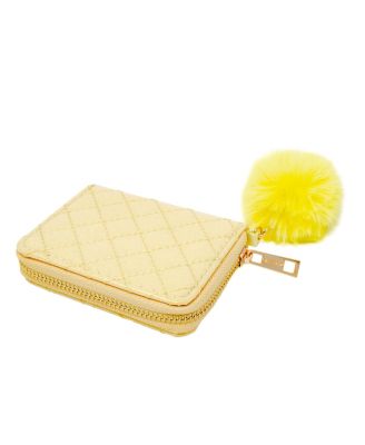 Girls Sparkle Quilted Wallet, Yellow
