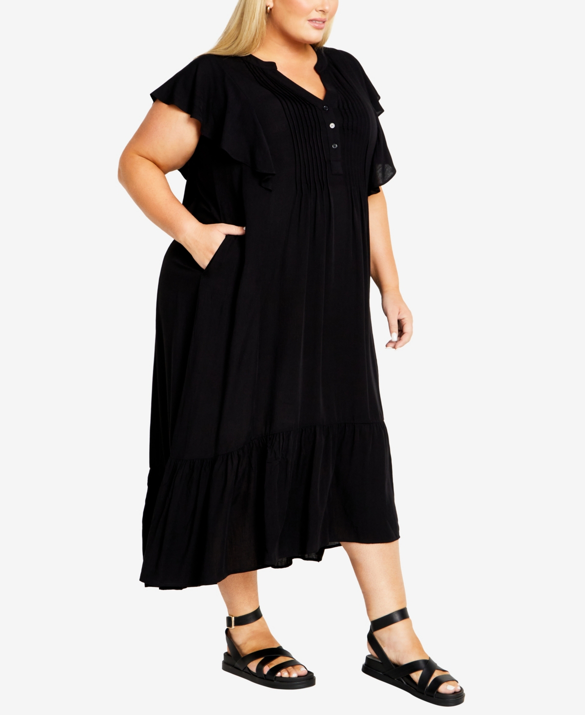Shop Avenue Plus Size Bellini Maxi Dress In Black