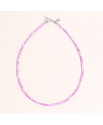 Gold Plated & Freshwater Pearls Limited Lusia Necklace - Hot Pink - Silver