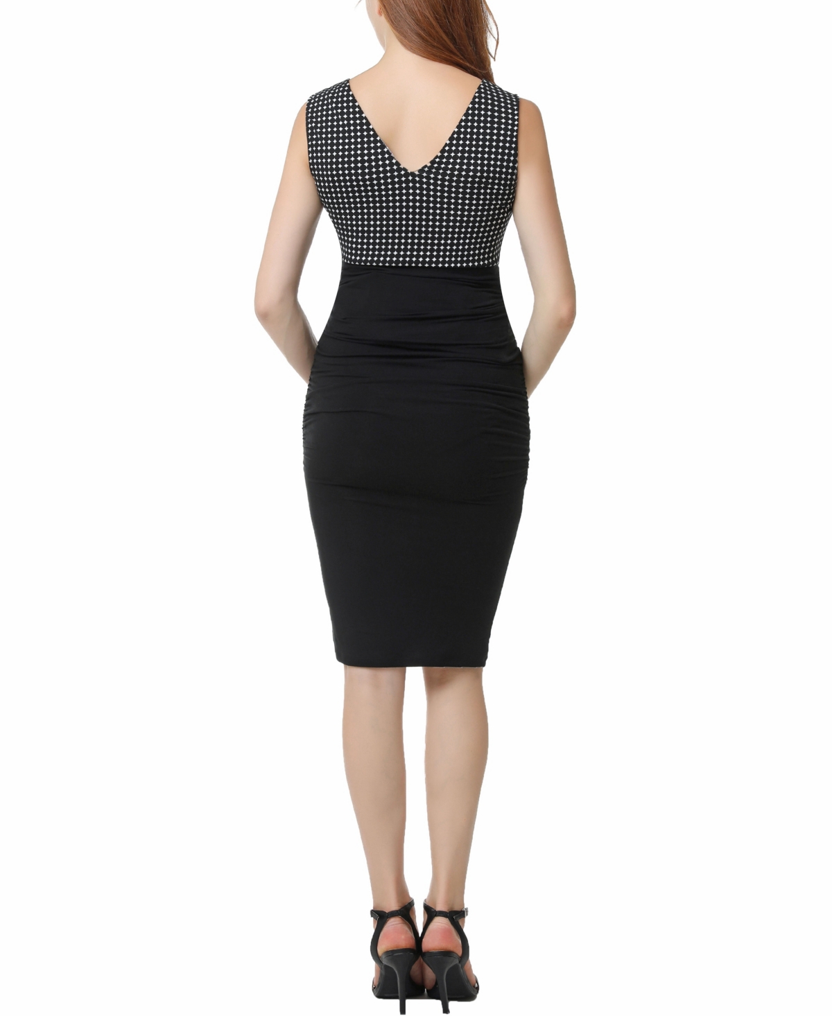 kimi + kai Maternity Asymmetrical V-Neck Midi Dress