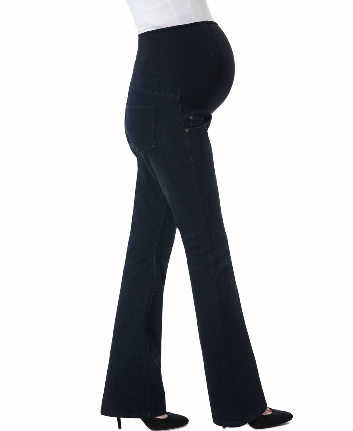 kimi + kai Maternity Leni Stretch Boot Cut Denim Jeans - Black blue