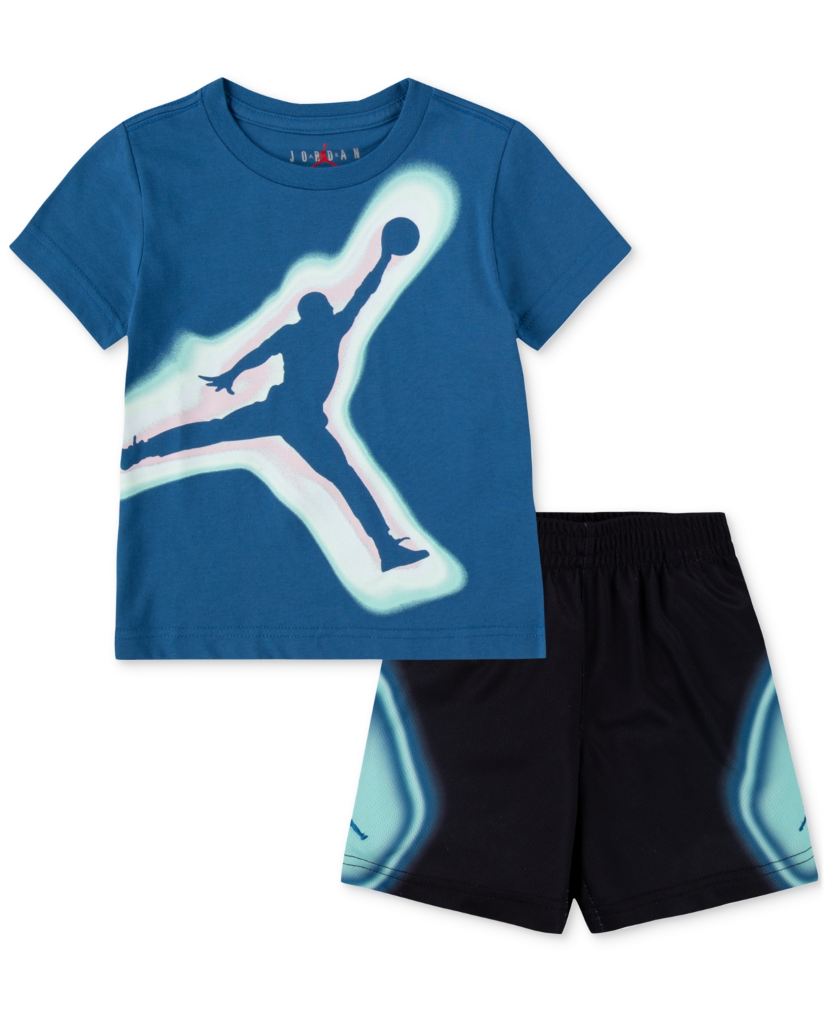 Shop Jordan Toddler Boys Air Heat Map Graphic T-shirt & Mesh Shorts, 2 Piece Set In Black