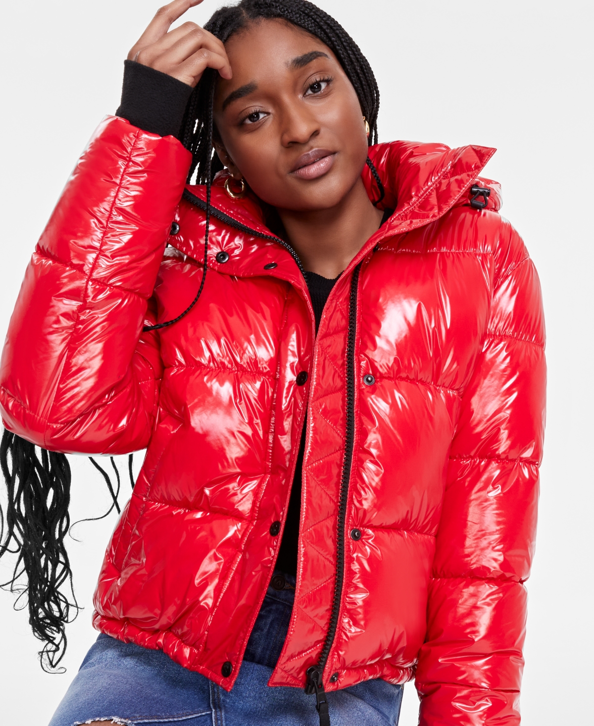 S13 Women s Lexie Hooded Water Resistant Puffer Coat Onyx Smart Closet