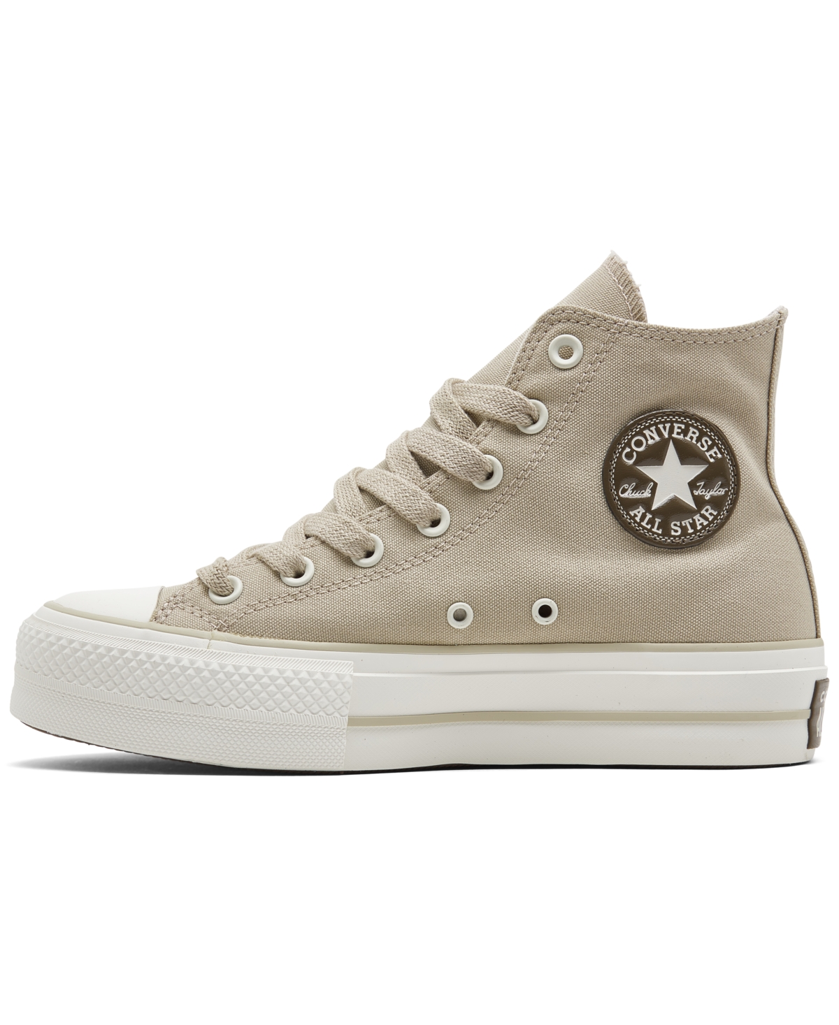 Shop Converse Women's Chuck Taylor All Star Lift Platform Canvas Casual Sneakers From Finish Line In Beach Stone