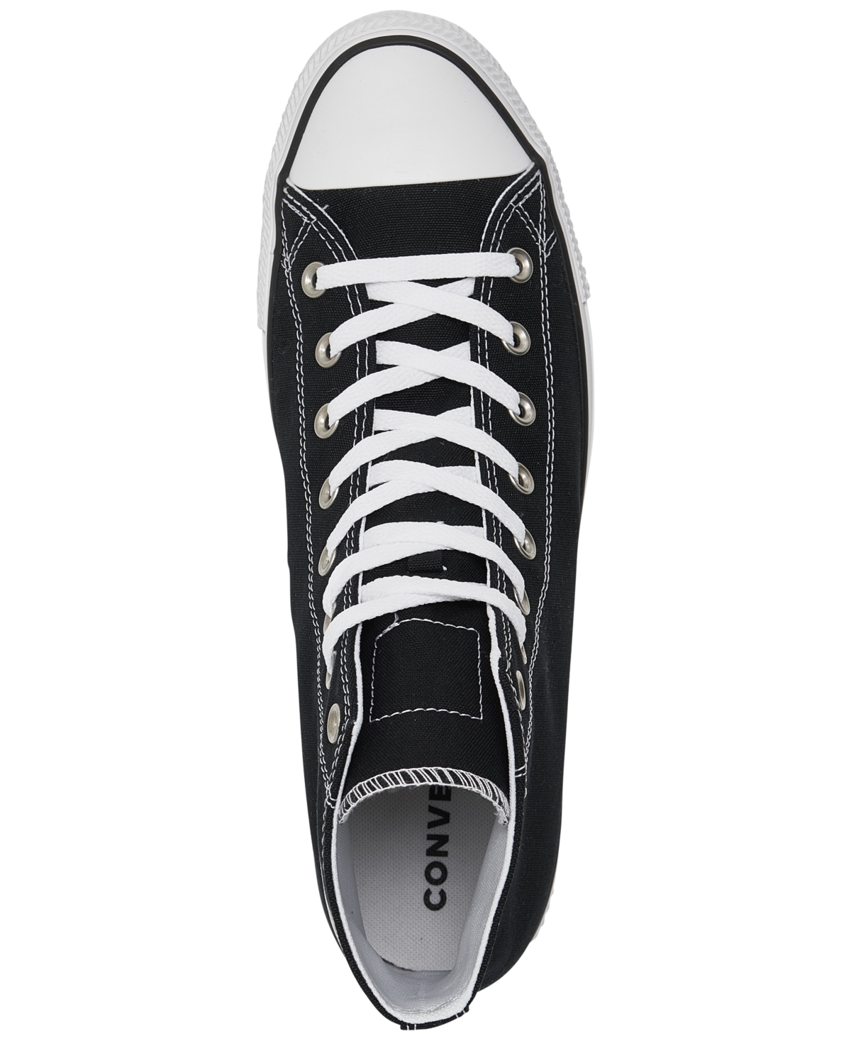 Shop Converse Men's Chuck Taylor Side License Plate Canvas Casual Sneakers From Finish Line In Black,white,black