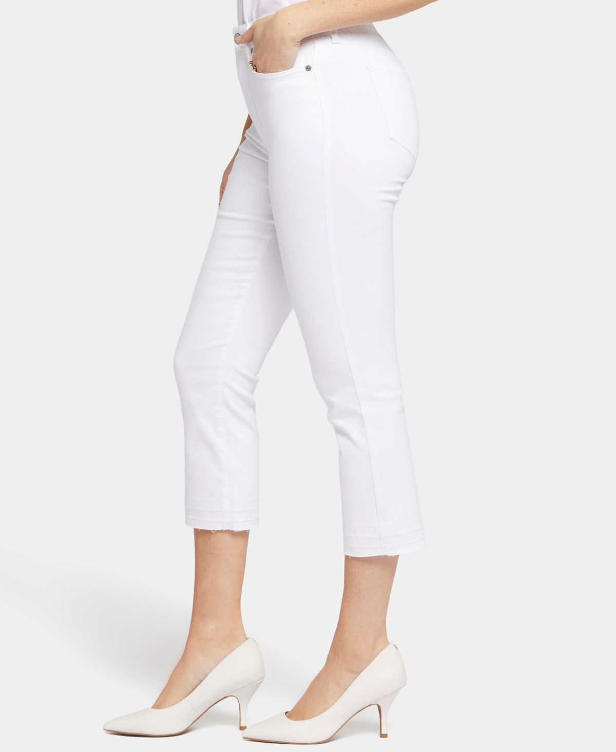 Shop Nydj 's Chloe Capri Jeans In Optic White