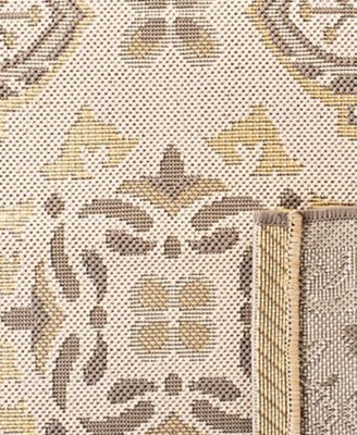 Courtyard CY7978 Beige and Dark Beige 5'3" x 7'7" Sisal Weave Outdoor Area Rug