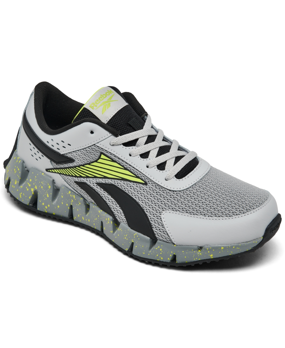 Big Kids' Zig Dynamica 2 Running Sneakers from Finish Line - Grey/Black/Neon Yellow