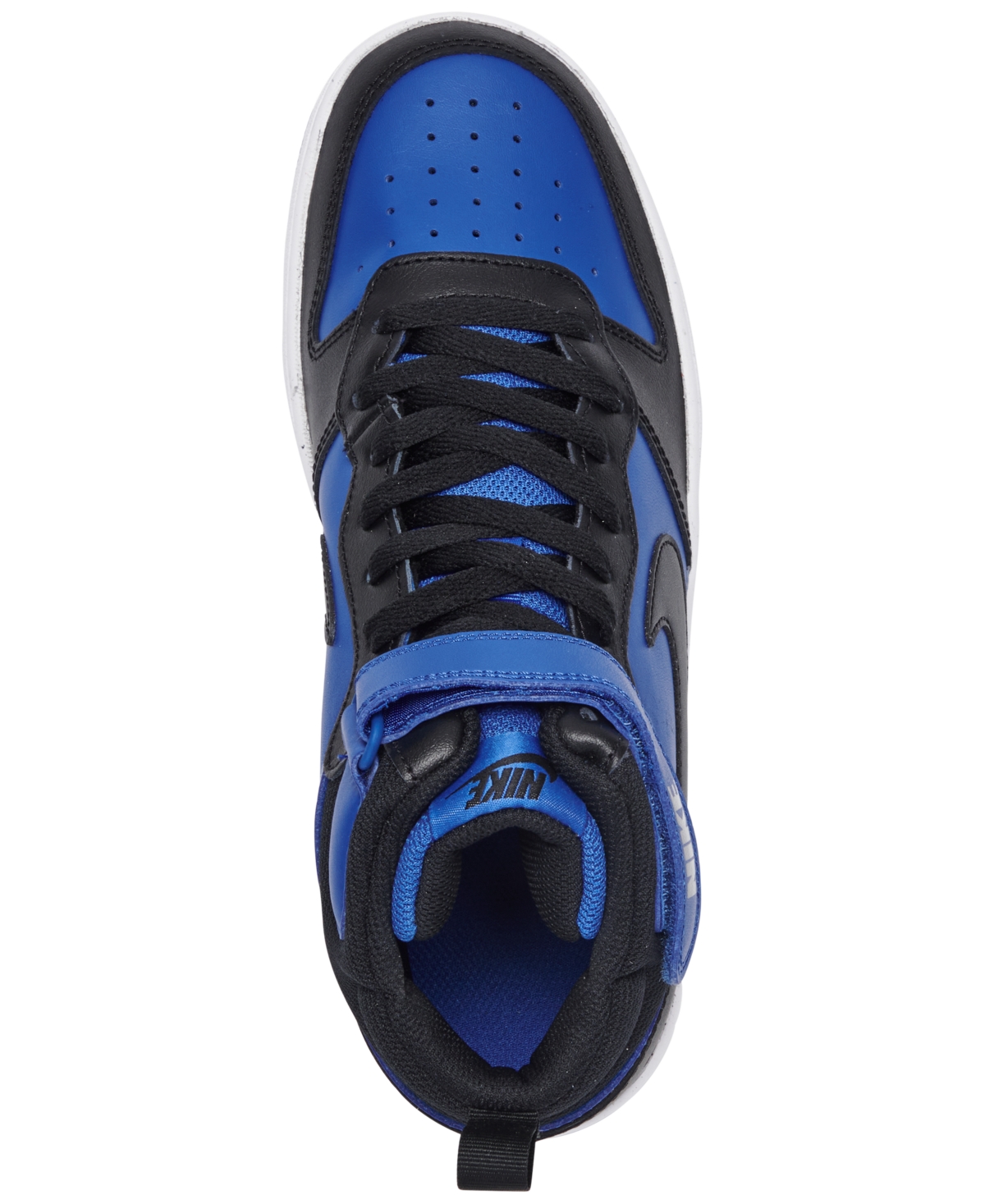 Nike Big Boys' Court Borough Mid 2 Fastening Strap Casual Sneakers from Finish Line -Black
