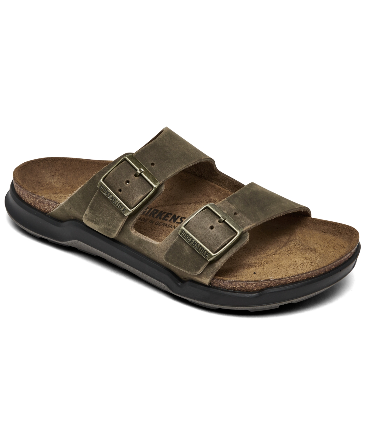 Men's Arizona Crosstown Natural Leather Oiled Two-Strap Sandals from Finish Line - Green