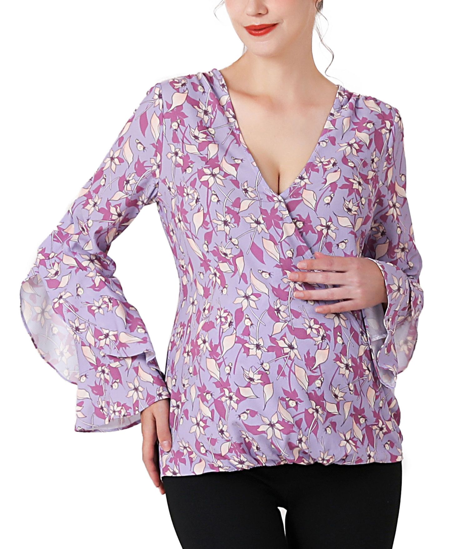 Женская блузка kimi + kai Maternity Emery Nursing Blouse, цвет: Разноцветный — фото 1