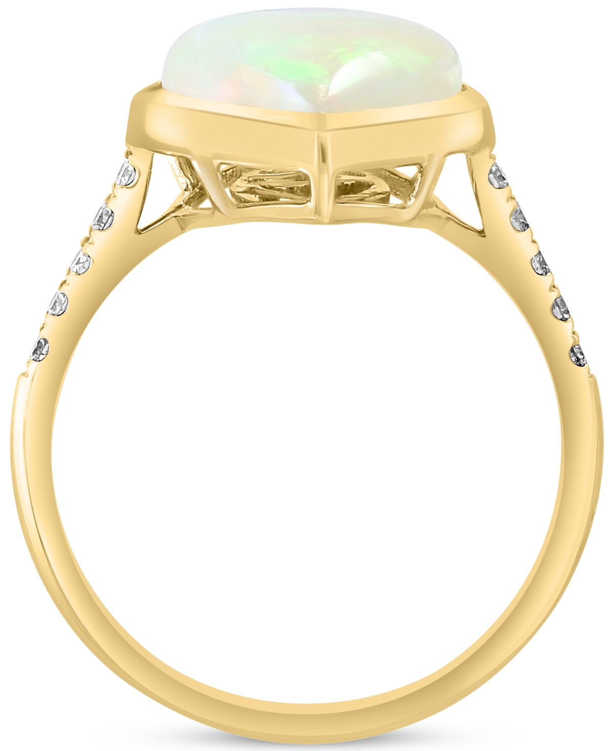 Effy Collection Effy Ethiopian Opal (1-3/8 Ct. T.w.) & Diamond (1/8 Ct. T.w.) Ring In 14k Gold In Yellow Gol