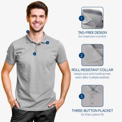 Men's Designer Golf Polo Shirt Plus Size - 3 Pack