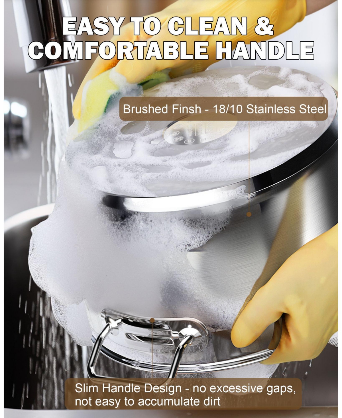 Cooks Standard Stockpots Stainless Steel, Professional Grade Stock Pot with Lid,- Silver