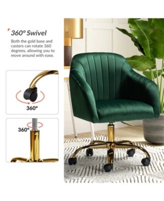 Velvet Home Office Desk Chair Height Adjustable Chair