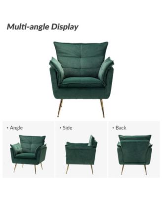 Velvet Accent Chair with Gold Legs