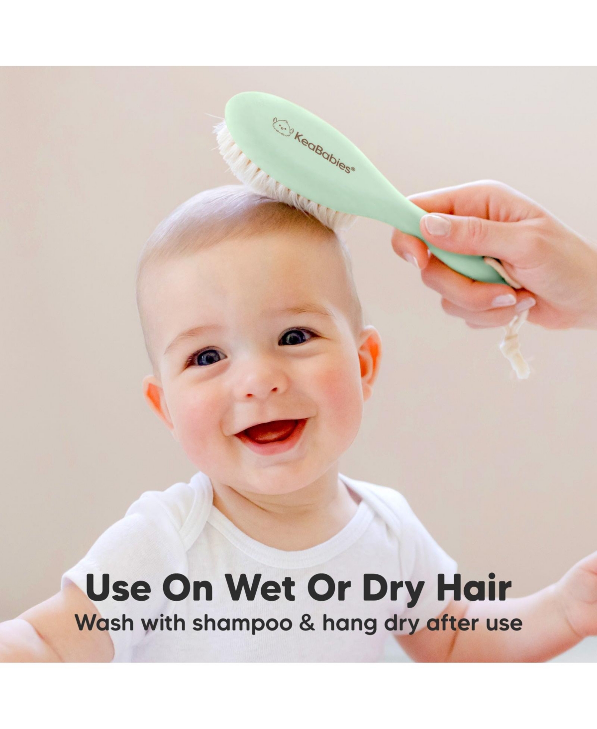 KeaBabies Baby Hair Brush, Oval Cradle Cap Brush, Soft Baby Brush for Infant, Newborn Hairbrush for Girls, Boys, Baby Scalp Brush