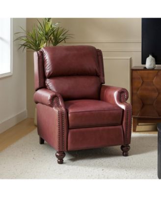Franco Traditional Genuine Leather Manual Recliner