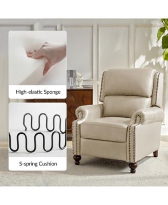 Franco Traditional Genuine Leather Manual Recliner