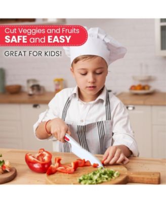 3-Piece Kids Knife Set for Real Cooking & Baking with Serrated Edges