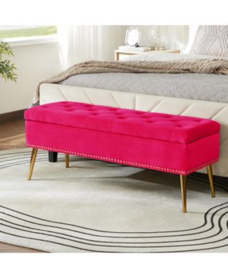 Kajana Transitional Velvet Upholstered Flip Top Storage Bench