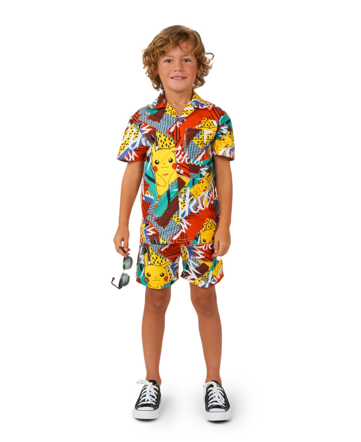 Shop Opposuits Little Boys 2 Pc Summer Pikachu Shirt And Shorts Set In Miscellaneous
