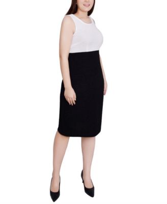 Petite Lace-Detail 2 Piece Textured Knit Dress Set