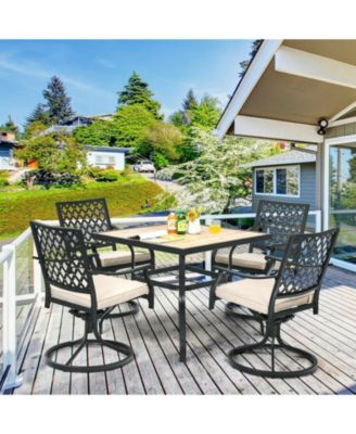 5-Piece Outdoor Patio Dining Set with Soft Cushions