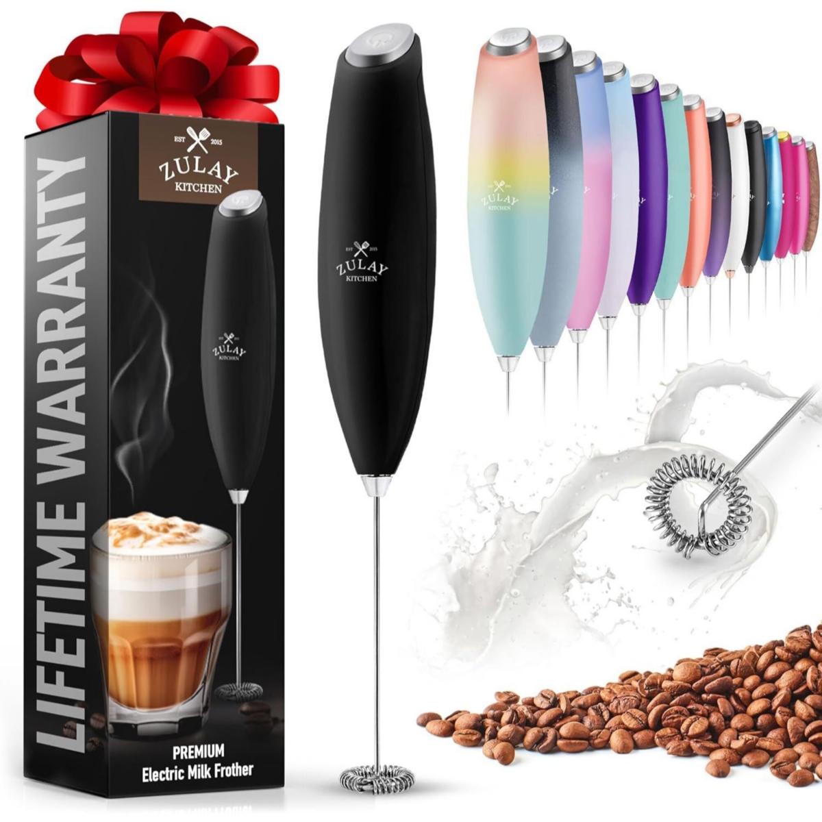 Powerful Handheld Milk Frother for Coffee with Upgraded Titanium Motor