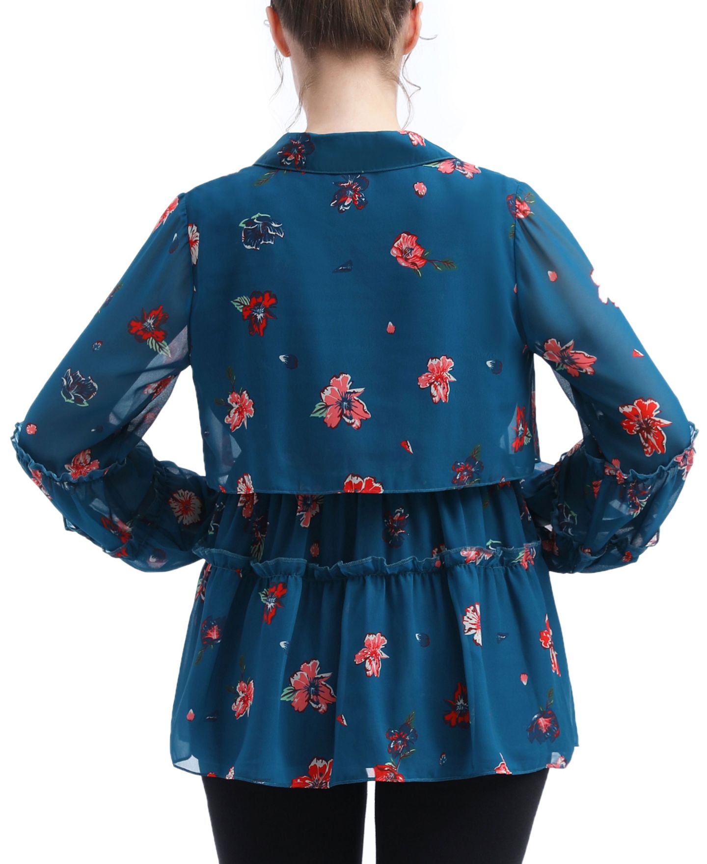 Женская блузка kimi + kai Floral Print Nursing Blouse, цвет: Разноцветный — фото 3