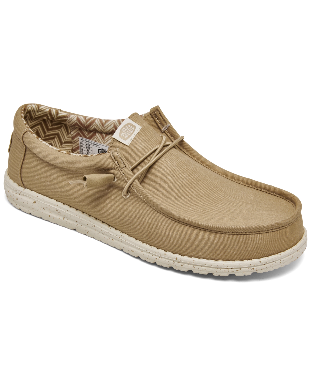 Hey Dude Men's Wally Canvas Casual Moccasin Sneakers From Finish Line In Tan Khaki