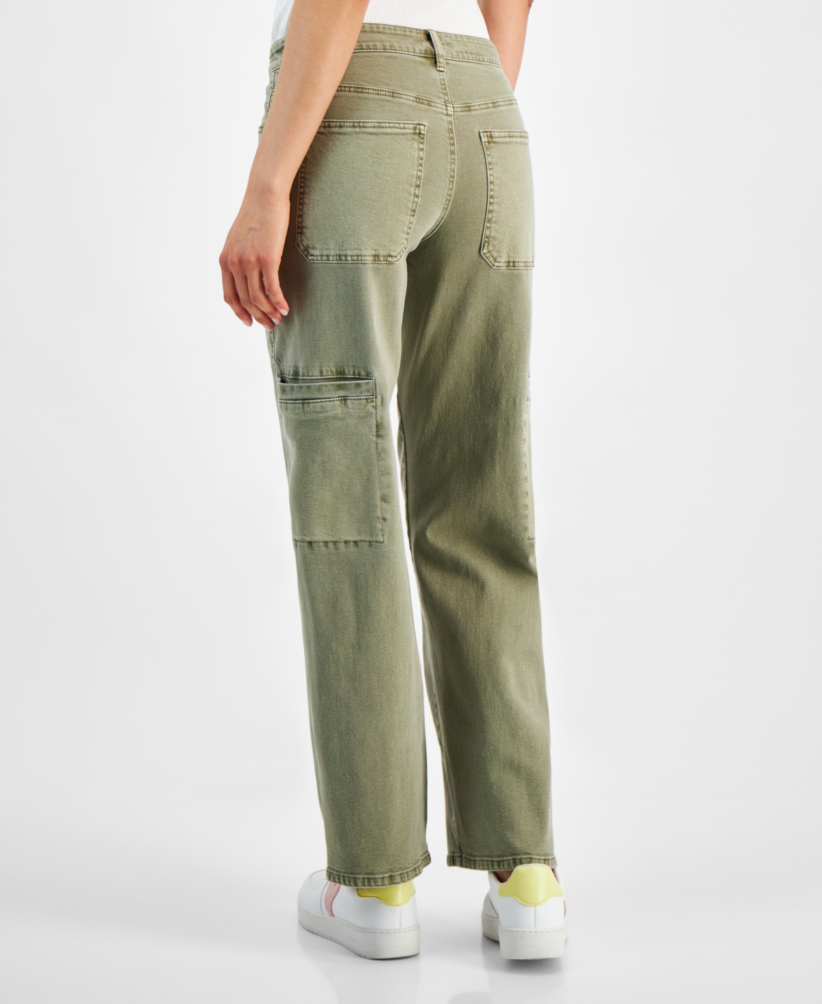 And Now This Women's Twisted-Seam Cargo Wide-Leg Jeans, Created for Macy's