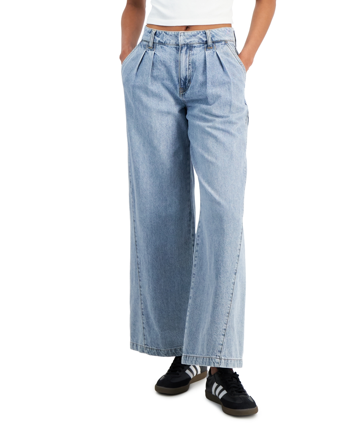 And Now This Women's High-Rise Pleat Front Wide-Leg Jeans, Created for Macy's