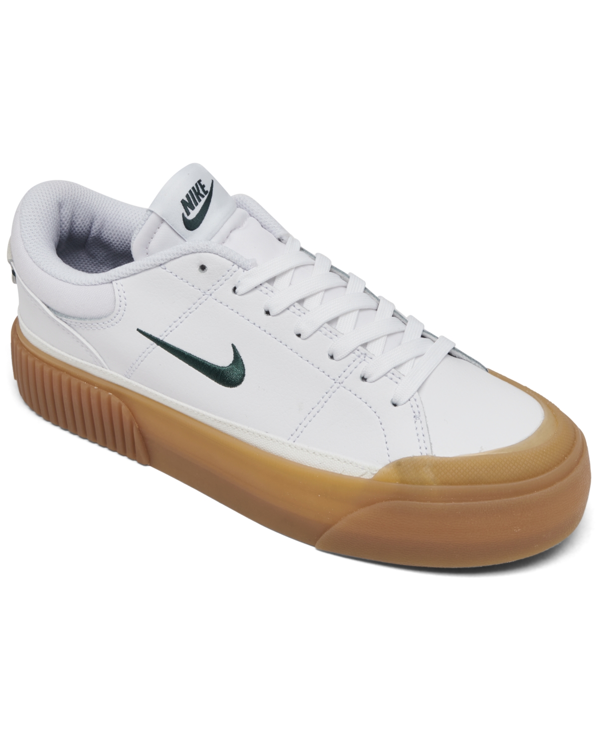 Shop Nike Women's Court Legacy Lift Platform Casual Sneakers From Finish Line In White,vintage