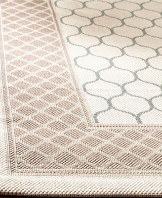 Courtyard CY7933 Beige and Dark Beige 5'3" x 7'7" Outdoor Area Rug